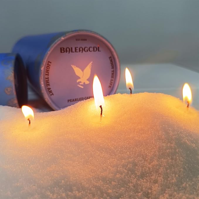 Vineyard White Pearled Candle 18 Oz (1.1lb) - 30 Wicks Wine Scented Sand Candles | 120-Hour Clean Burning Refillable Wax for DIY Candle Making (White)