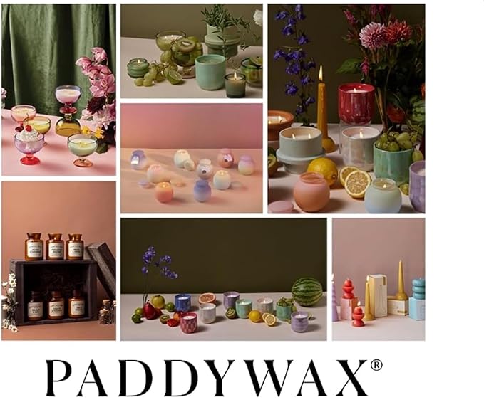 Paddywax Petite Reed Diffuser Set with Wooden Reeds, 720 Hour Long Lasting Home Fragrance Oil Diffuser, Decorative Milky Glass Bottle, Meyer Lemon Scent, Yellow, 1.5 oz