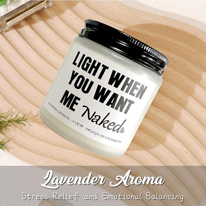 Funny Birthday Candle Gifts for Men Husband Boyfriend from Wife Girlfriend,Valentines Day Gifts Jar Candles for Him-Lavender Scent