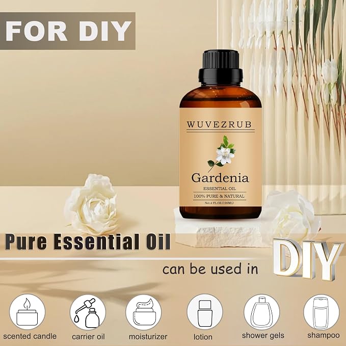 Gardenia Essential Oil 120ML, 100% Pure and Natural for Aromatherapy Diffuser - 4 Fl Oz