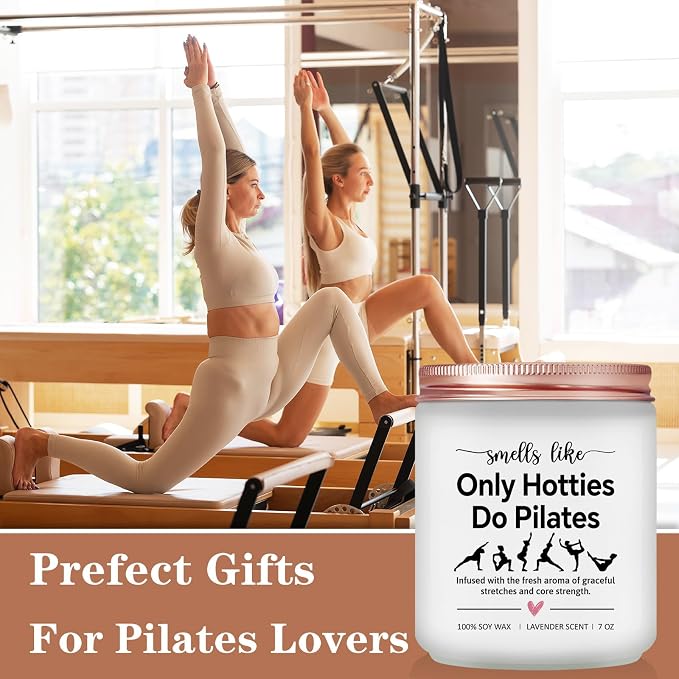 Pilates Gifts for Women - Pilates Gifts for Lovers, Instructors, Teacher - Reformer Studio Decor & Accessories - Lavender Scented Candle