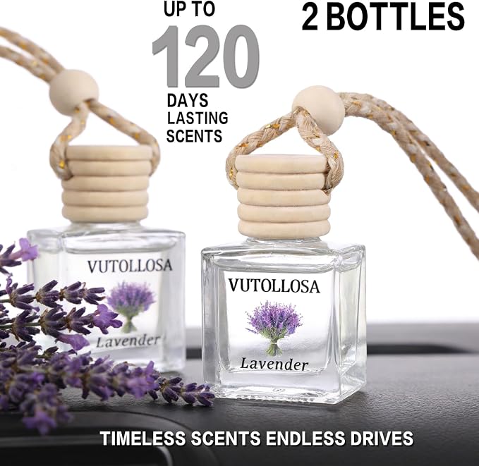 2-Pack Car Air Fresheners, Car Deodorizer, Lavender Scented Air Freshener Long Lasting Hanging Car Air Freshener for Men and Women, Car Scent Diffuser by VUTOLLOSA