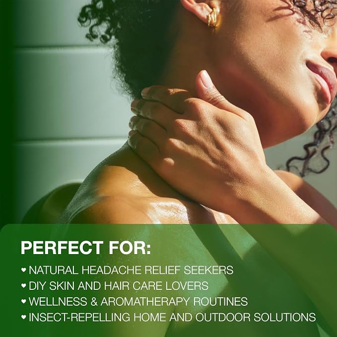 100% Pure Peppermint Oil Premium Mentha Arvensis Essential Oil for Aromatherapy, Diffuser, Hair Care, Skin & Body Massage 1 fl oz (30ml)