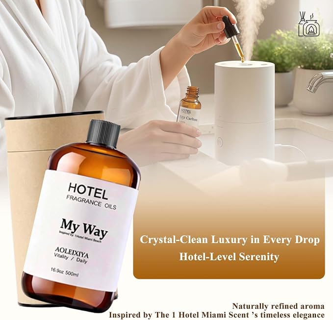 My Way Diffuser Oil Waterless Hotel Essential Oils for Diffusers for Home Inspired by The 1 Hotel Miami Scent - Premium Hotel Collection Diffuser Oil (16.9 Fl Oz (Pack of 1)