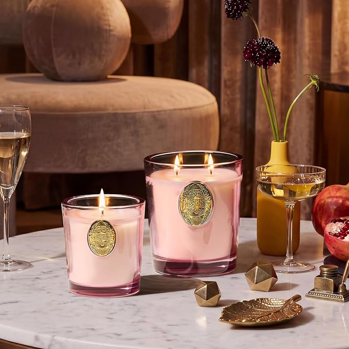 M&SENSE Large Two-Wick Soy Candle | Saltwater Rose & Pink | 19.8 oz, 120H Burn Time | Luxury Scented Candle for Relaxation, Gifting, Home Décor | Ideal for Bedroom, Office, Party Ambiance