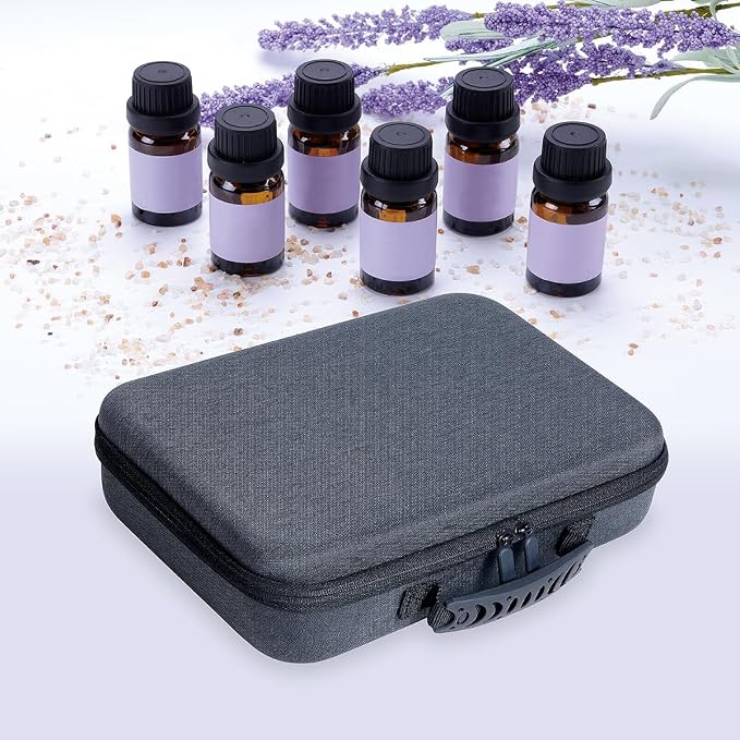 Essential Oils Carrying Case Holds 60 Bottles with Detachable Pad, Black