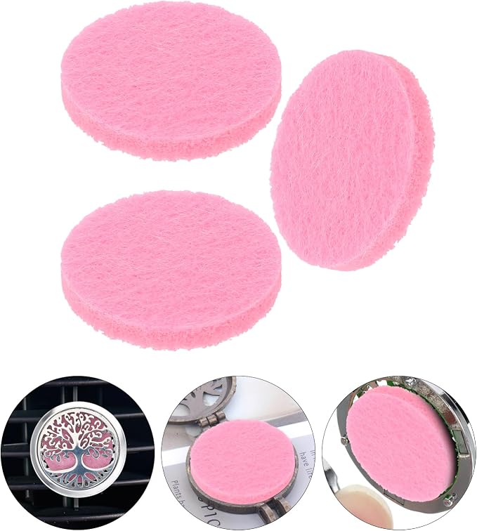 GLEAVI Mini Diffuser Refill Pads：100pcs Cotton Absorbing Pads Circle Replacement Pads for Diffuser Necklace Vent Clip