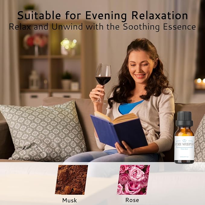 LOXIM Daytime Calm Collection Essential Oil Blends, Pure Natural Essential Oils Set of 3, Fragrance Oil Perfect for Humidifiers, Diffuser, Candle Making, Gifts - Rosemary, Sandalwood, Rose