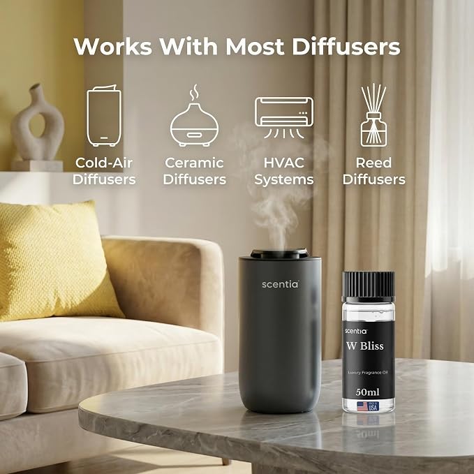 Scentia W Bliss (W Magic) Hotel Scent Diffuser Oil – Luxury Fragrance Inspired by W Hotel – 50 mL – Bergamot, Lemongrass & Jasmine Essential Oil Blend for Home, Office & Aromatherapy Diffusers