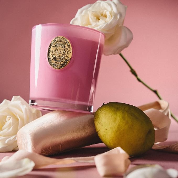 M&SENSE Peony Blush Scented Candle | 9.2 oz Soy Wax Pink Candle, Non-Toxic Aromatherapy Candle for Stress Relief & Home Spa