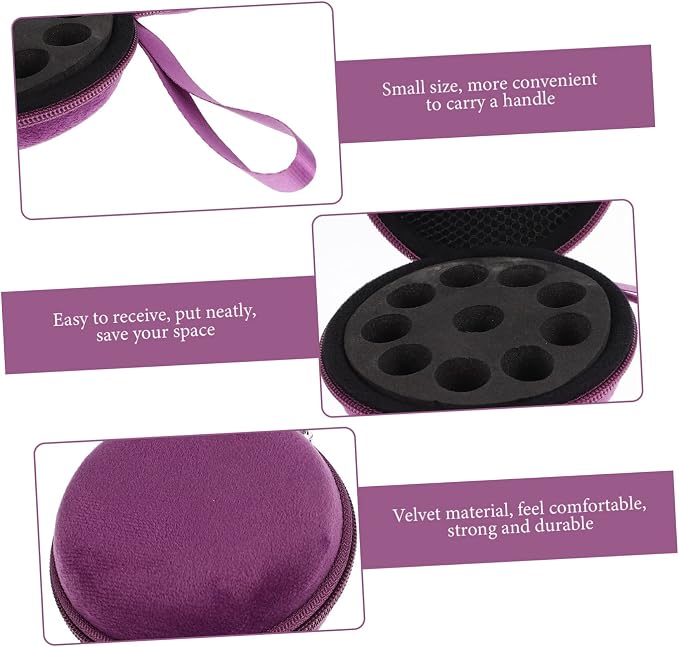 Slot Essential Oil Organizer Bag Portable Velvet Travel Case with Mesh Pocket for Perfume Bottles Nail Polish Storage Smooth Zipper Compact Protective Holder for Home and Office