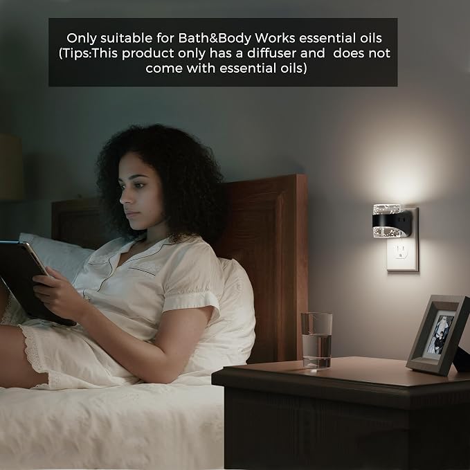 L LOHAS LED Night Light, 5000K Bubble Night Lights Plug into Wall, Acrylic Night Lights with Light Sensor, Adjustable Brightness,Soft White Plug in Nightlights for Rooms Bathroom Hallway