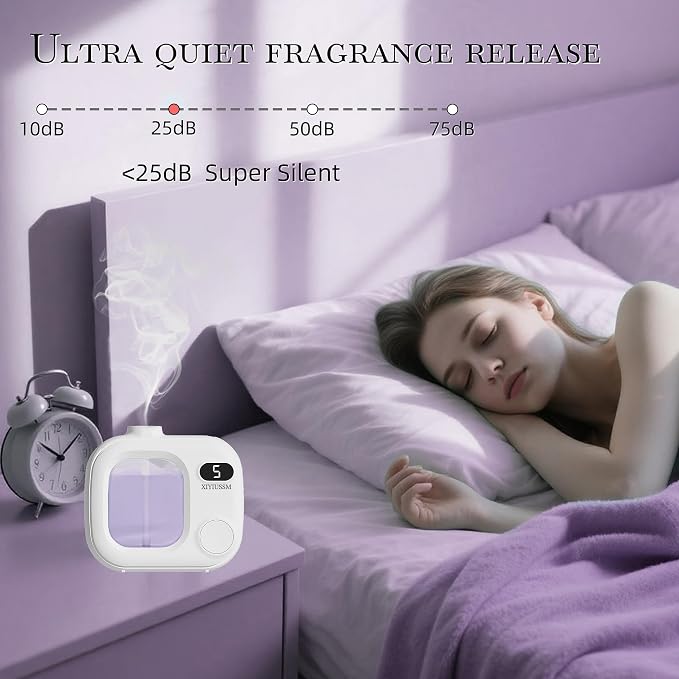 Waterless Essential Oil Diffuser Portable Cordless Aromatherapy Scent Machine for Home Office Car Large Room Battery Powered Ultrasonic Diffuser with 5 Mist Modes for Bedroom Classroom Travel