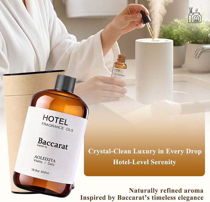 Hotel Collection Diffuser Oil Scent Inspired by The Iconic 5-Star Hotel Baccarat for Waterless Diffuser & Home Scenting Essential Oil for Ultrasonic and Crafting (16.9 Fl Oz (Pack of 1)