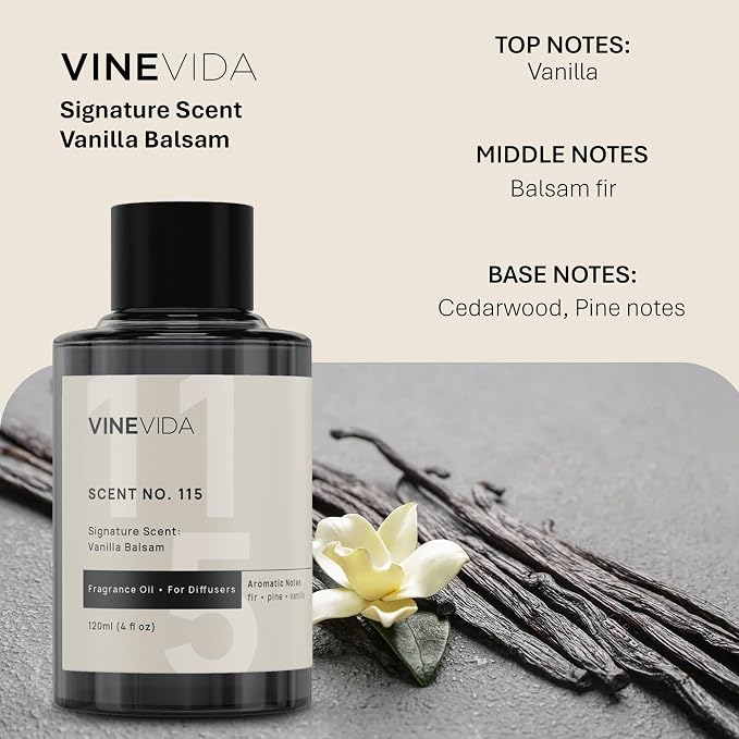 VINEVIDA [4 Oz] Inspired by: Vanilla Balsam; Diffuser Oil Refill | Premium Scent Diffuser Oil for Home | Non-Toxic Fragrance