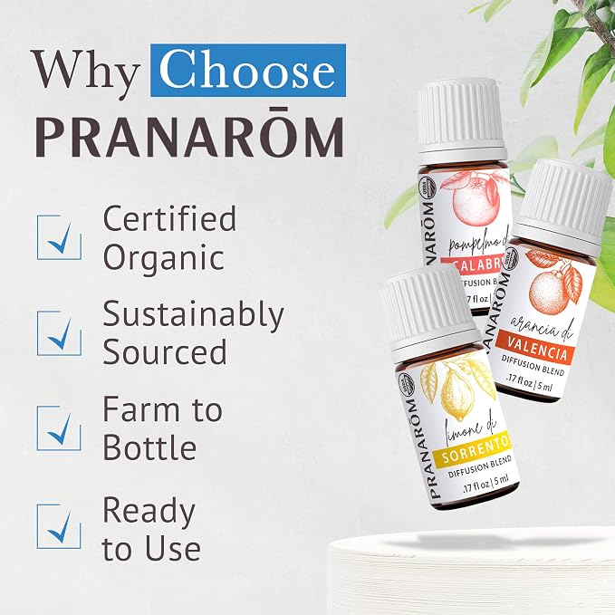 Pranarom - Coastal Mediterranean Diffusion Blend Kit 3-Pack 5ml - Home Aromatherapy - 100% Pure Organic Ingredients - Sustainably Sourced, Certified Organic Quality