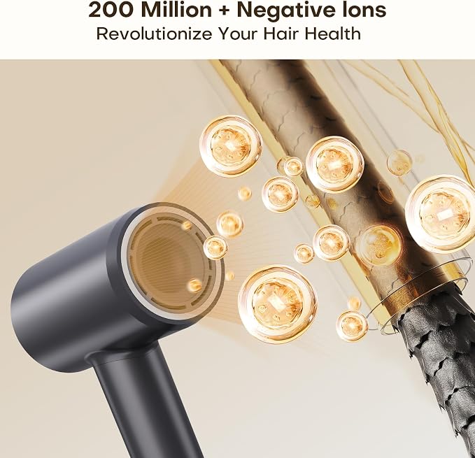 Hair Dryer High Speed with 110000 RPM Professional Blow Dryer, 200M Negative Ionic Hair Dryers for Women, Fast Drying Lightweight & Quiet, 4 Heat Modes & 2 Speeds for Home, Travel & Salon