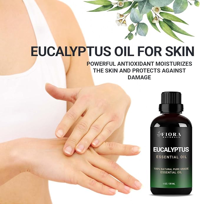 Eucalyptus Essential Oil - 100% Pure Eucalyptus Oil for Diffuser, Humidifier, Sinus, Cold, and Aromatherapy - Natural Oil for Skin, Hair, Scalp and Massage