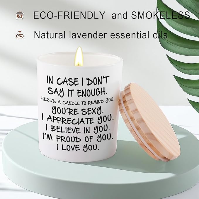 BFJLIFE Candles Gifts for Girlfriend Wife Her Funny Novelty Unique Valentines Mothers Day Anniversary Christmas Birthday Gifts for Girlfriend Wife Women Stocking Stuffers Lavender Scented Soy Candle