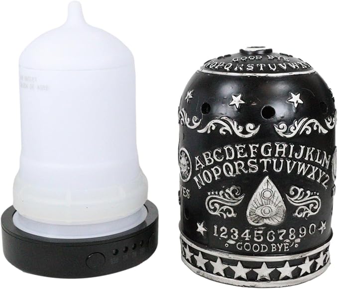 Ebros Gift Wicca Occult Ouija Spirit Board Planchette Eye of Providence Pentagram Aroma Essential Oil Diffuser with Colorful LED Lights and Electronic USB Power Cord Home Aromatherapy Accessory
