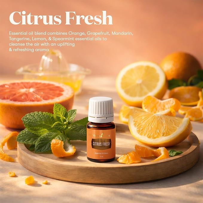 Young Living Citrus Fresh Essential Oil Blend | 5 ml | Bright Citrus Aroma with Orange, Grapefruit, Mandarin, Lemon & Spearmint | Essential Oil Blend for Diffusers, Aromatherapy & Everyday Use