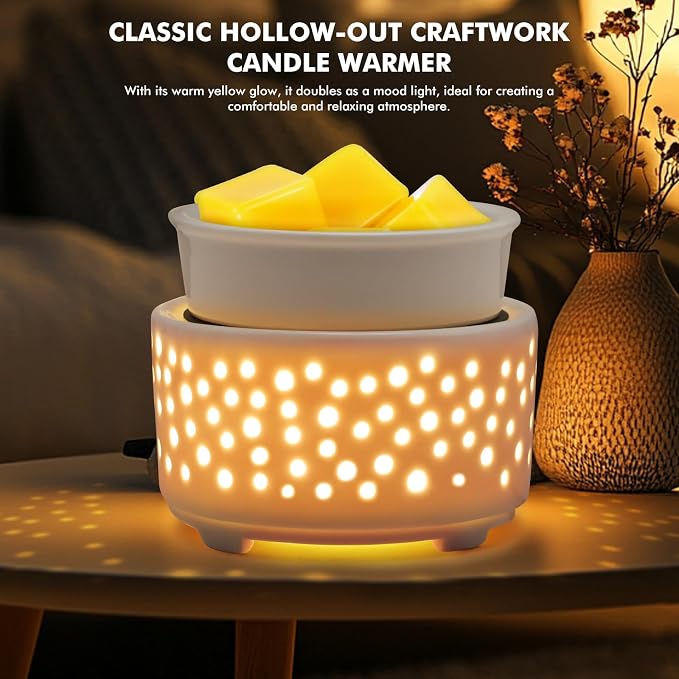 EQUSUPRO Wax Melt Warmer for Scented Wax Melts- Electric 4 in-1 Ceramic Candle Wax Warmer Burner Fragrance Wax Melter for Home Office Bedroom Living Room Decor & Gifts for Women