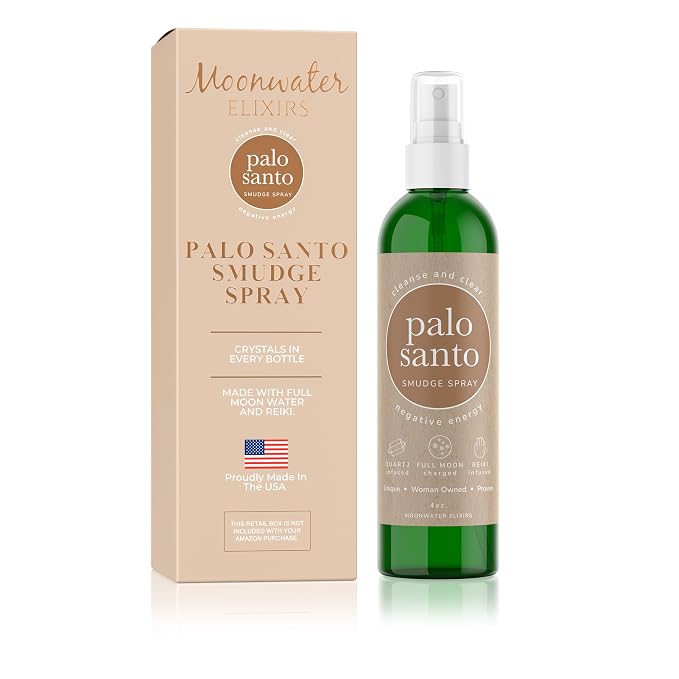 Palo Santo Smudge Spray. Energy Clearing & Aura Cleansing Mist. Reiki-Charged Sacred Spray with Pure Essential Oils for Meditation, Relaxation, Negative Energy Removal, Room & Spiritual Cleansing