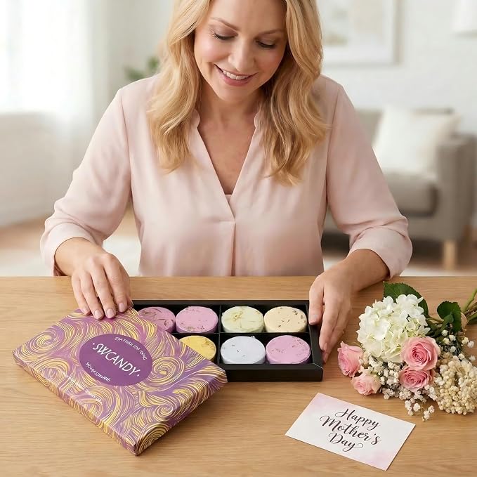 Shower Steamers Aromatherapy Birthday Gifts for Women - SWCANDY 8 Pcs Travel Essentials, Hotel Shower Spa Holidays Mom Wife Grandma Sister Her Self Care Relaxation with Natural Essential Oils Home