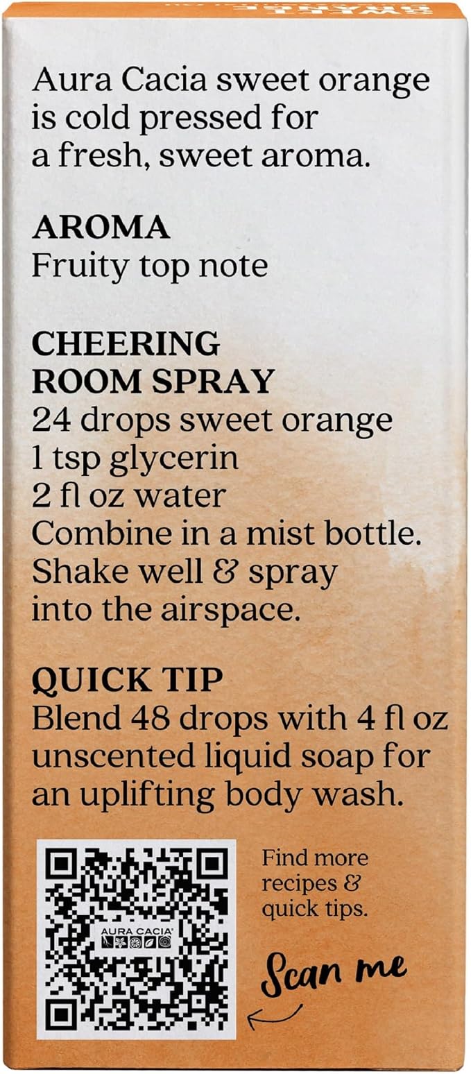 Aura Cacia Essential Oil, Sweet Orange, 0.5 Ounce