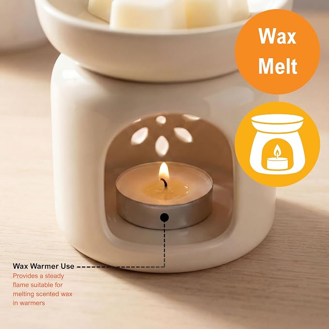 PAMI Premium 50 Pack Long-Lasting Tealight Candles - Unscented with 2.5 Hours Burning Time- Paraffin Tealights with Beautiful Flame- Round Candles Perfect for Votive Candle Holders