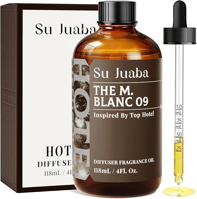SU JUABA Blanc 09 Diffuser Oil - Inspired by 5 Star Hotel Scent - Magnolia Melon, Luxury Home Fragrance for Aromatherapy, Essential Oils Difffuser, Spray Making, 4Fl Oz