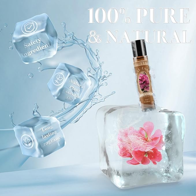 Geranium Essential Oil 10ML - 100% Pure and Natural Therapeutic Grade Oils for Aromatherapy Diffuser - 0.34 Fl Oz/Geranium