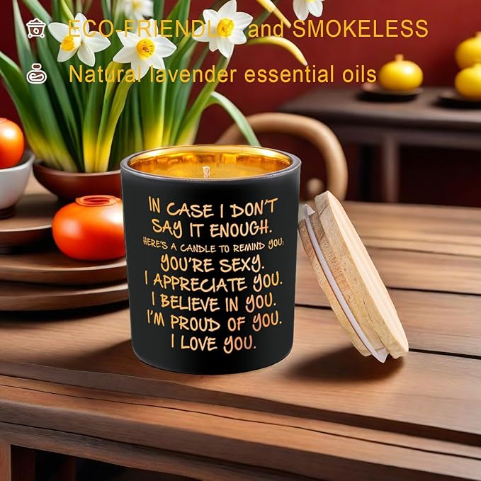 BFJLIFE Candles Gifts for Him Men Romantic Unique Fathers Day Christmas Anniversary Birthday Gifts for Husband Boyfriend Him Men Stocking Stuffers Novelty Lavender Scented Soy Candle