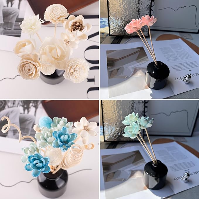 Artificial Flower Rattan Sticks Set Fireless Fragrances Reed Diffuser Stick Essential Oil Aroma Diffuser Sticks DIY Ornaments Home Decor - Style 2