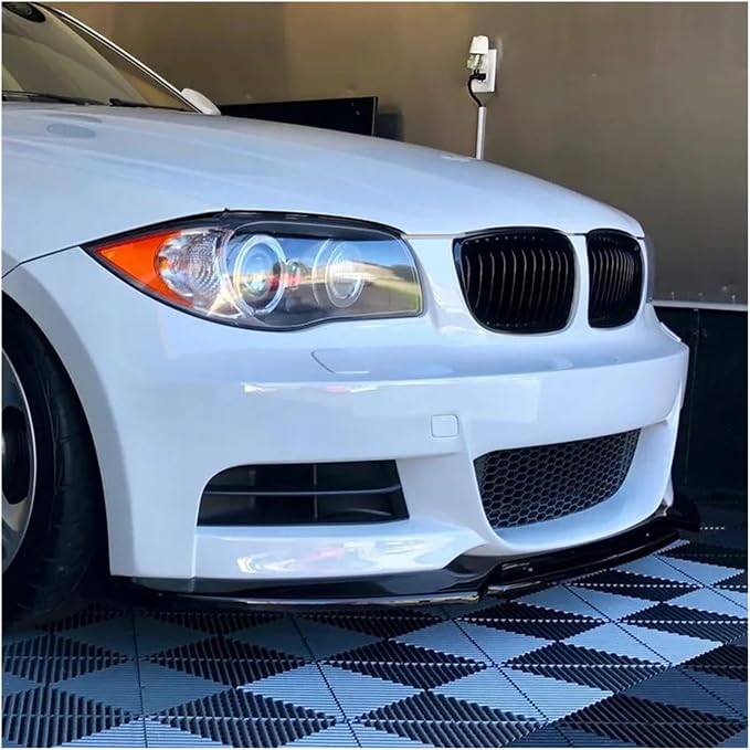 Car Front Bumper Splitter Lip For Bmw E82 E88 1 Series 118d 120i 120d 125i 135i 2008-2013 4Pcs Canard Spoiler Diffuser Body Kits(Carbon Look)