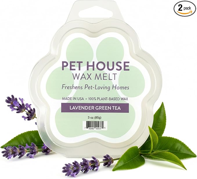 Pet House Lavender Green Tea Spring Scented Wax Melts - Long-Lasting Plant Based Soy Wax Melts Pet Friendly Pack of 2