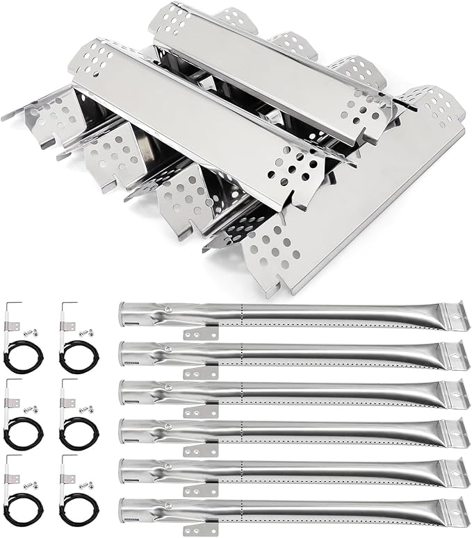 Criditpid Grill Replacement Parts for Nexgrill 6 Burner 720-0898, 720-0898A, Nexgrill 720-0830H 720-0783E 720-0888 720-0888N Gas Grill, Grill Heat Plates Burners and Igniters for Nexgrill Parts