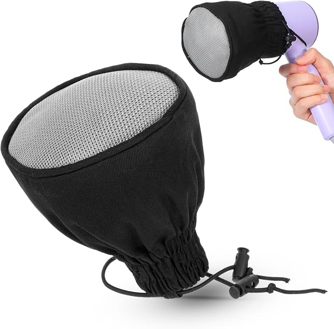 Foldable Travel Diffuser Hair Dryer - Universal Attachment Travel Diffuser for Curly Wavy Hair - Black hot Sock diffusers Heat Resistant Nylon Mesh Cotton Canvas