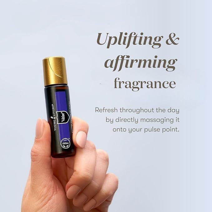 Young Living Valor Roll-On 10 ml - Essential Oil with Aroma Theraphy. It Contains Frankincense, Black Spruce, Blue Tansy, Camphor Wood, and Geranium, Yoga and Meditation