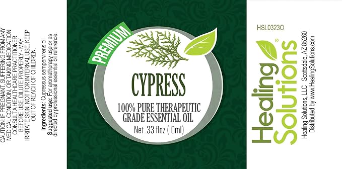 Healing Solutions 10ml Oils - Cypress Essential Oil - 0.33 Fluid Ounces