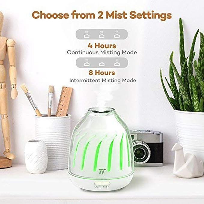 Aroma Diffuser, Diffusers Essential Oils, Breathing Light, 5 LED Colors, Waterless Auto Shut Off