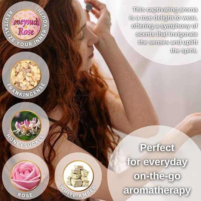 Ancient Essence Honeysuckle Rose Blend of Honeysuckle Rose Amber Brings Sense of Positivity Joy Calming & Relaxing (1/3 FL OZ)
