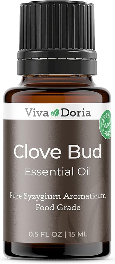 Viva Doria Clove Bud Essential Oil, 100% Pure, Natural Clove Essential Oil, Undiluted, for Aromatherapy | Food Grade, 15 mL (0.5 Fluid Ounce)