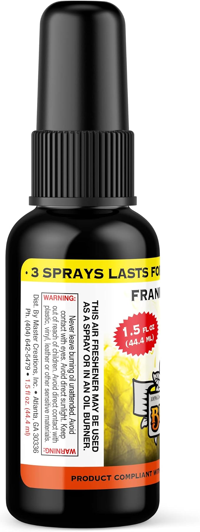 BluntPower (Frankincense and Myrrh, 3 Pack) Concentrated Air Freshener - Premium Oil Based Air Freshener Spray For Home and Car - Long-Lasting Bathroom Spray, Car Freshener, & Odor Eliminator Spray