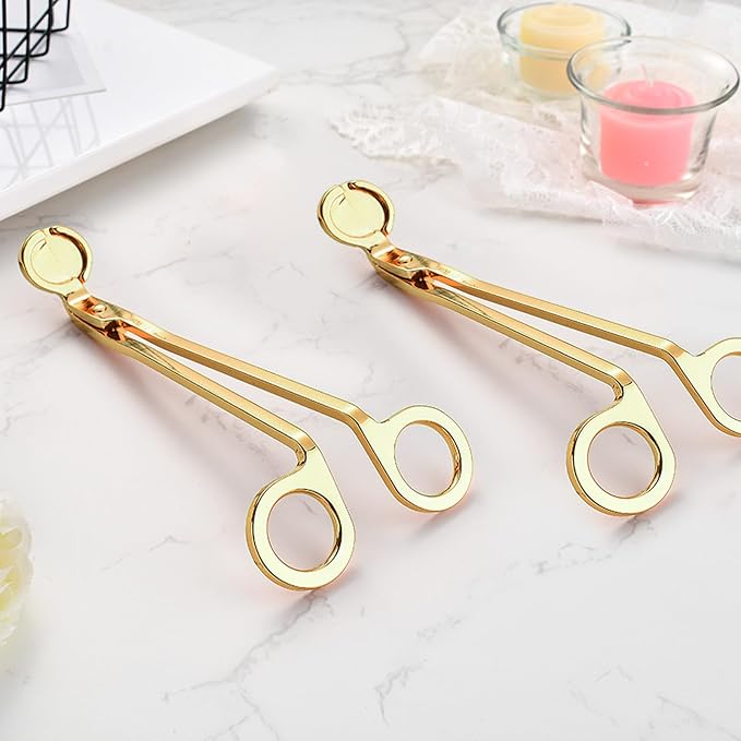 Candle Wick Trimmer, Stainless Steel Wick Clipper Cutter Scissor, Antique Candle Accessory Gift for Candles Lovers (Gold)