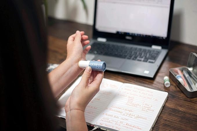 Scentered Aromatherapy Balm Stick for Focus & Concentration - Roll On Essential Oils Blend with Rosemary, Mint, Clary Sage in Shea Butter - Aromatherapy Gifts for Women