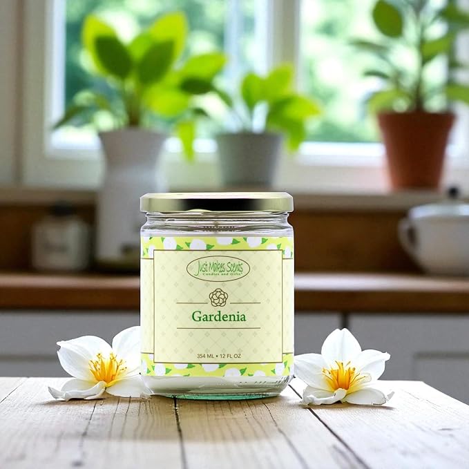 Gardenia Scented Blended Soy Candle by Just Makes Scents (12 oz)