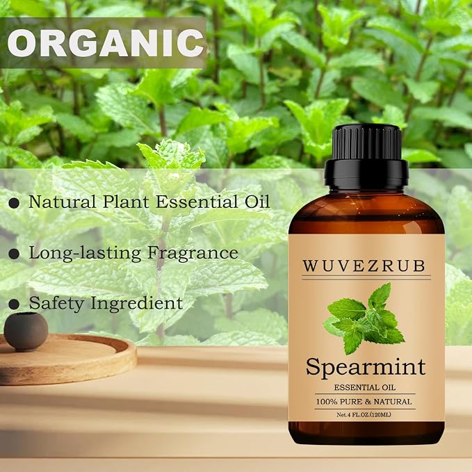 Spearmint Essential Oils 120ML, 100% Pure and Natural Essential Oil for Aromatherapy Diffuser - 4 Fl Oz/Spearmint
