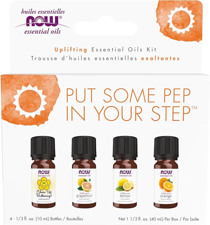 Put Some Pep in Your Step Uplifting Essential Oils Kit Now Foods 4-10 mL Oil