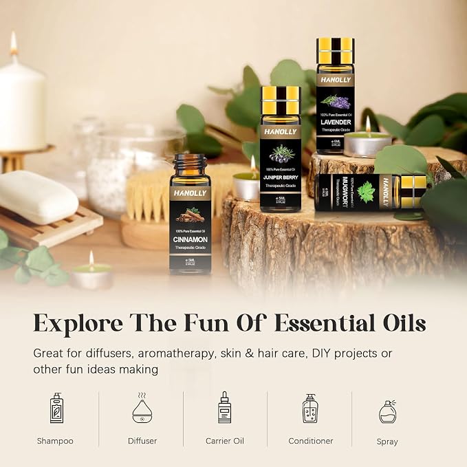 Essential Oils Set -120 Pcs Aromatherapy Essential Oil Kit for Diffuser, Humidifier, Massage, Skin Care, Candle Making - Fruity, Floral, Bakery, Mens, Woody & Herbal Essential Oil Gift Set